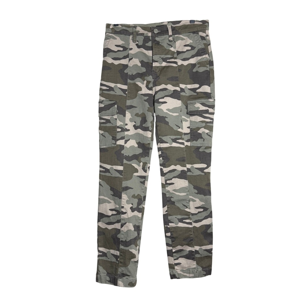 J.Crew Womens Camouflage Cargo Pants Green Slim High Rise Size 28 Camo Utility